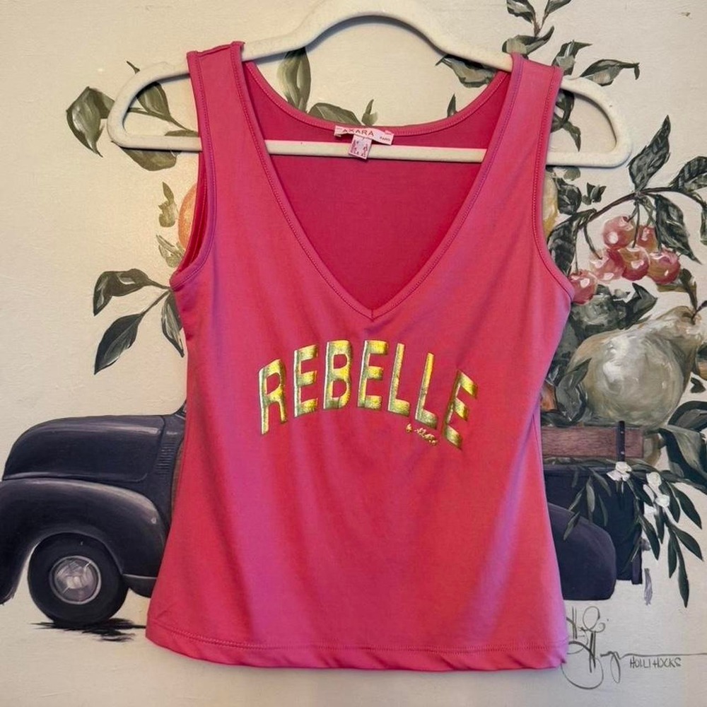 🌸Vintage Axara Paris "Rebelle" Pink Tank Top - Size S